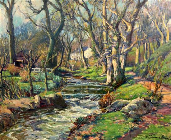 § Samuel John Lamorna Birch (1869-1955) Thro our little tangled wood, Lamorna 20 x 24in.